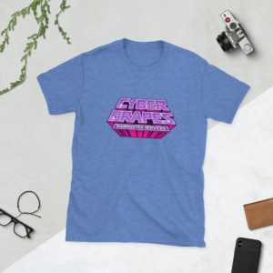 Purple icon illustration representing the Short-Sleeve Unisex T-Shirt | Cyber Grapes WordPress plugin from Cyber Grapes Grape Patch