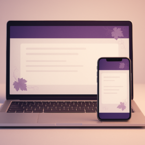 Purple icon illustration representing the Purple Grape WordPress plugin from Cyber Grapes Grape Patch