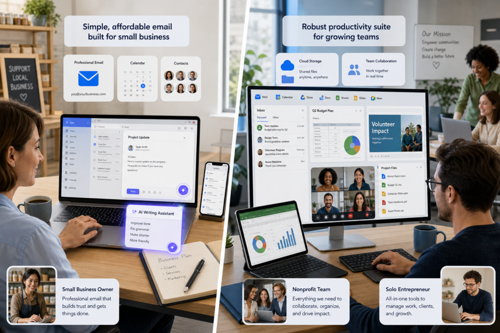 Featured image for the Cyber Grapes blog post "Titan Professional Email vs Microsoft 365: Which Is Right for Your Business?"