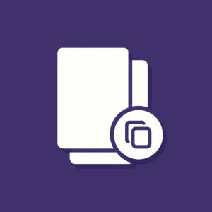 Purple icon illustration representing the Cyber Grapes Page and Post Duplicator WordPress plugin from Cyber Grapes Grape Patch