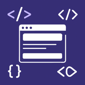 Purple icon illustration representing the Cyber Grapes Header Footer Scripts WordPress plugin from Cyber Grapes Grape Patch