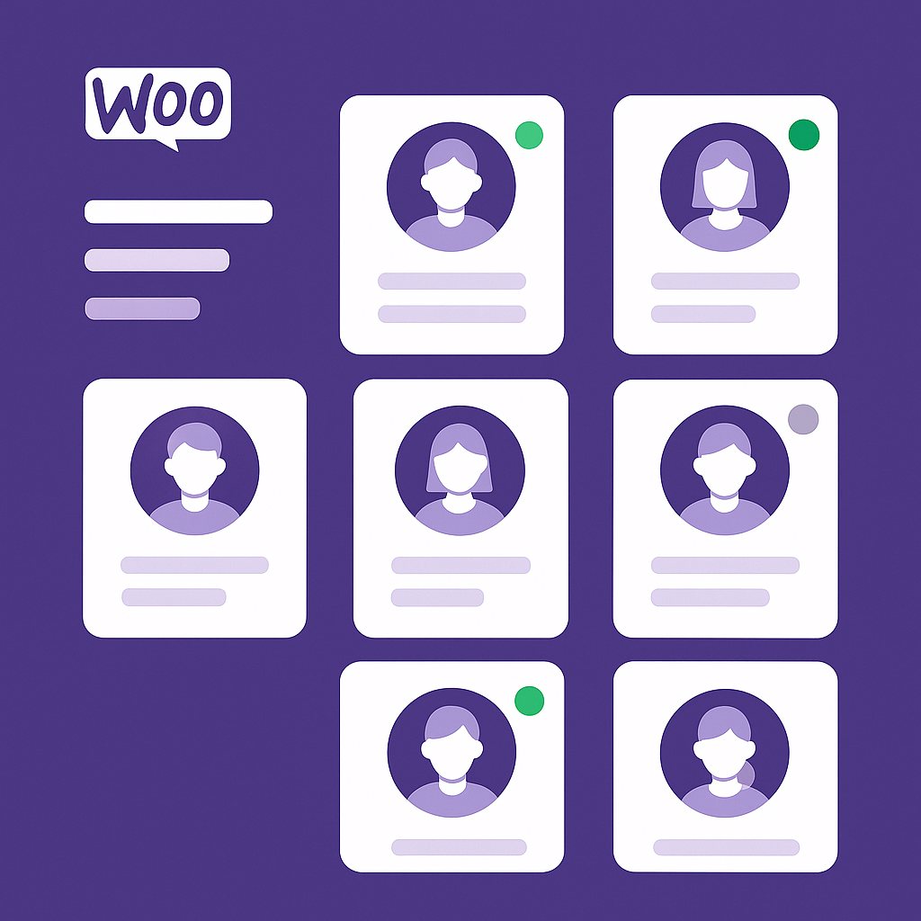 Purple icon illustration representing the Cyber Grapes WooCommerce Inactive Customer Manager WordPress plugin from Cyber Grapes Grape Patch
