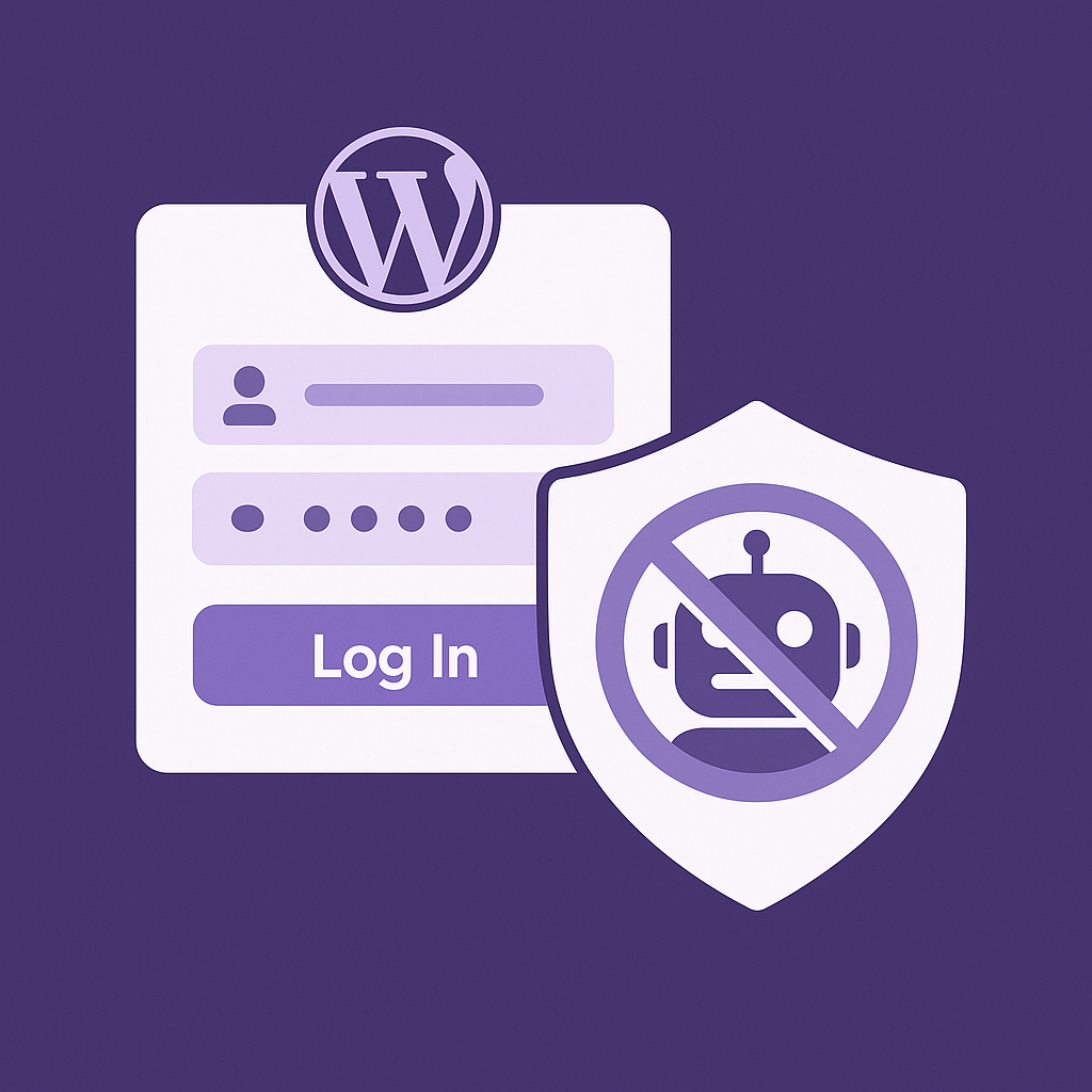 Purple icon illustration representing the Cyber Grapes Login Challenge WordPress plugin from Cyber Grapes Grape Patch